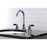 NuvoFusion Two-Handle 3-Hole Deck Mount Widespread Bathroom Faucet with Brass Pop-Up
