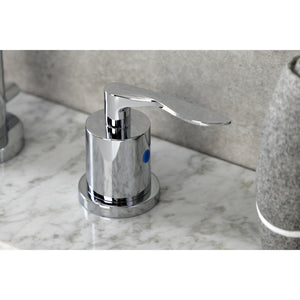 Serena Two-Handle 3-Hole Deck Mount Widespread Bathroom Faucet with Brass Pop-Up Drain