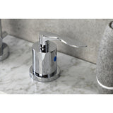 Serena Two-Handle 3-Hole Deck Mount Widespread Bathroom Faucet with Brass Pop-Up Drain