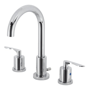 Serena Two-Handle 3-Hole Deck Mount Widespread Bathroom Faucet with Brass Pop-Up Drain