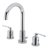 Serena Two-Handle 3-Hole Deck Mount Widespread Bathroom Faucet with Brass Pop-Up Drain