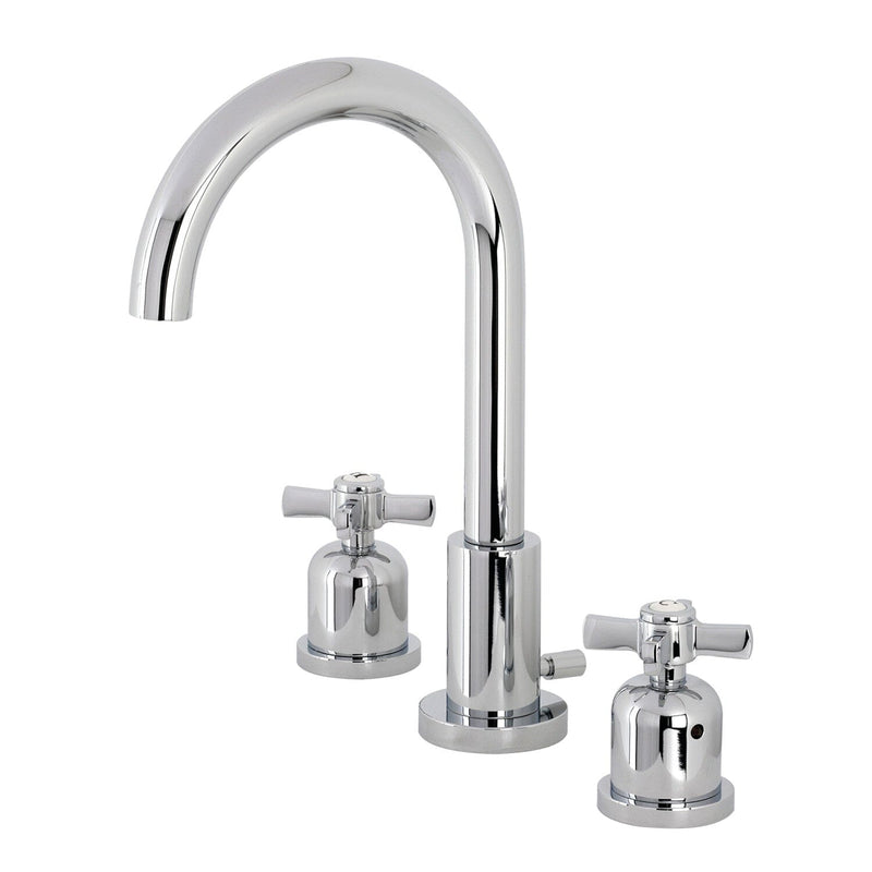 Millennium Two-Handle 3-Hole Deck Mount Widespread Bathroom Faucet with Brass Pop-Up