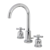 Millennium Two-Handle 3-Hole Deck Mount Widespread Bathroom Faucet with Brass Pop-Up