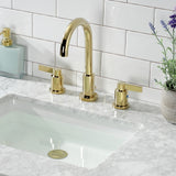 NuvoFusion Two-Handle 3-Hole Deck Mount Widespread Bathroom Faucet with Brass Pop-Up