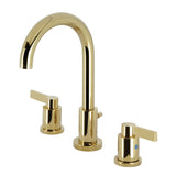 NuvoFusion Two-Handle 3-Hole Deck Mount Widespread Bathroom Faucet with Brass Pop-Up
