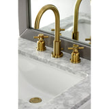 Concord Two-Handle 3-Hole Deck Mount Widespread Bathroom Faucet with Brass Pop-Up