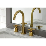 Concord Two-Handle 3-Hole Deck Mount Widespread Bathroom Faucet with Brass Pop-Up