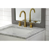 Concord Two-Handle 3-Hole Deck Mount Widespread Bathroom Faucet with Brass Pop-Up