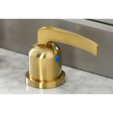 Centurion Two-Handle 3-Hole Deck Mount Widespread Bathroom Faucet with Brass Pop-Up Drain