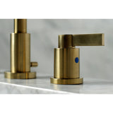 NuvoFusion Two-Handle 3-Hole Deck Mount Widespread Bathroom Faucet with Brass Pop-Up