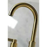 NuvoFusion Two-Handle 3-Hole Deck Mount Widespread Bathroom Faucet with Brass Pop-Up