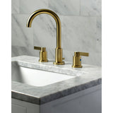 NuvoFusion Two-Handle 3-Hole Deck Mount Widespread Bathroom Faucet with Brass Pop-Up