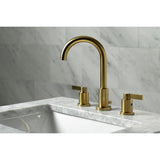 NuvoFusion Two-Handle 3-Hole Deck Mount Widespread Bathroom Faucet with Brass Pop-Up