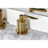 Serena Two-Handle 3-Hole Deck Mount Widespread Bathroom Faucet with Pop-Up Drain