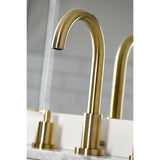 Serena Two-Handle 3-Hole Deck Mount Widespread Bathroom Faucet with Brass Pop-Up Drain