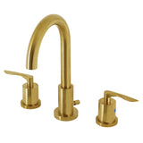 Serena Two-Handle 3-Hole Deck Mount Widespread Bathroom Faucet with Brass Pop-Up Drain