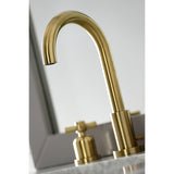 Millennium Two-Handle 3-Hole Deck Mount Widespread Bathroom Faucet with Brass Pop-Up