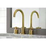 Millennium Two-Handle 3-Hole Deck Mount Widespread Bathroom Faucet with Brass Pop-Up