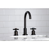 Concord Two-Handle 3-Hole Deck Mount Widespread Bathroom Faucet with Brass Pop-Up