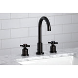 Concord Two-Handle 3-Hole Deck Mount Widespread Bathroom Faucet with Brass Pop-Up