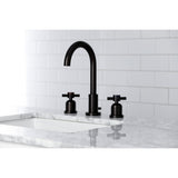 Concord Two-Handle 3-Hole Deck Mount Widespread Bathroom Faucet with Brass Pop-Up