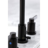 NuvoFusion Two-Handle 3-Hole Deck Mount Widespread Bathroom Faucet with Brass Pop-Up