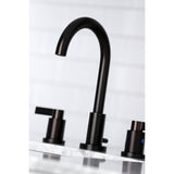 NuvoFusion Two-Handle 3-Hole Deck Mount Widespread Bathroom Faucet with Brass Pop-Up