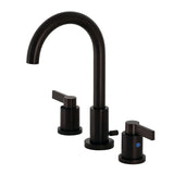 NuvoFusion Two-Handle 3-Hole Deck Mount Widespread Bathroom Faucet with Brass Pop-Up