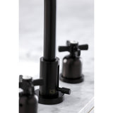 Millennium Two-Handle 3-Hole Deck Mount Widespread Bathroom Faucet with Brass Pop-Up