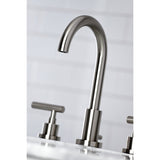 Manhattan Two-Handle 3-Hole Deck Mount Widespread Bathroom Faucet with Brass Pop-Up Drain