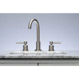 Concord Two-Handle 3-Hole Deck Mount Widespread Bathroom Faucet with Brass Pop-Up Drain