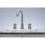 Concord Two-Handle 3-Hole Deck Mount Widespread Bathroom Faucet with Brass Pop-Up