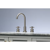 Concord Two-Handle 3-Hole Deck Mount Widespread Bathroom Faucet with Brass Pop-Up