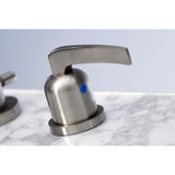 Centurion Two-Handle 3-Hole Deck Mount Widespread Bathroom Faucet with Brass Pop-Up Drain