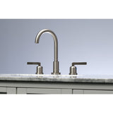 Centurion Two-Handle 3-Hole Deck Mount Widespread Bathroom Faucet with Brass Pop-Up Drain