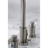 NuvoFusion Two-Handle 3-Hole Deck Mount Widespread Bathroom Faucet with Brass Pop-Up