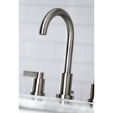 NuvoFusion Two-Handle 3-Hole Deck Mount Widespread Bathroom Faucet with Brass Pop-Up
