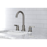 NuvoFusion Two-Handle 3-Hole Deck Mount Widespread Bathroom Faucet with Brass Pop-Up