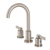 NuvoFusion Two-Handle 3-Hole Deck Mount Widespread Bathroom Faucet with Brass Pop-Up