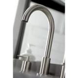 Serena Two-Handle 3-Hole Deck Mount Widespread Bathroom Faucet with Brass Pop-Up Drain