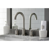 Serena Two-Handle 3-Hole Deck Mount Widespread Bathroom Faucet with Brass Pop-Up Drain