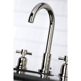Concord Two-Handle 3-Hole Deck Mount Widespread Bathroom Faucet with Brass Pop-Up