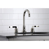 Centurion Two-Handle 3-Hole Deck Mount Widespread Bathroom Faucet with Brass Pop-Up Drain