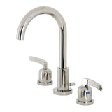 Centurion Two-Handle 3-Hole Deck Mount Widespread Bathroom Faucet with Brass Pop-Up Drain