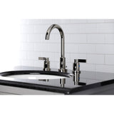 NuvoFusion Two-Handle 3-Hole Deck Mount Widespread Bathroom Faucet with Brass Pop-Up