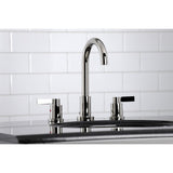 NuvoFusion Two-Handle 3-Hole Deck Mount Widespread Bathroom Faucet with Brass Pop-Up