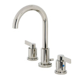NuvoFusion Two-Handle 3-Hole Deck Mount Widespread Bathroom Faucet with Brass Pop-Up