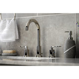 Serena Two-Handle 3-Hole Deck Mount Widespread Bathroom Faucet with Brass Pop-Up Drain