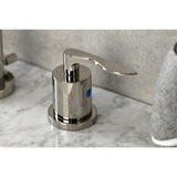 Serena Two-Handle 3-Hole Deck Mount Widespread Bathroom Faucet with Brass Pop-Up Drain