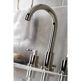 Serena Two-Handle 3-Hole Deck Mount Widespread Bathroom Faucet with Brass Pop-Up Drain